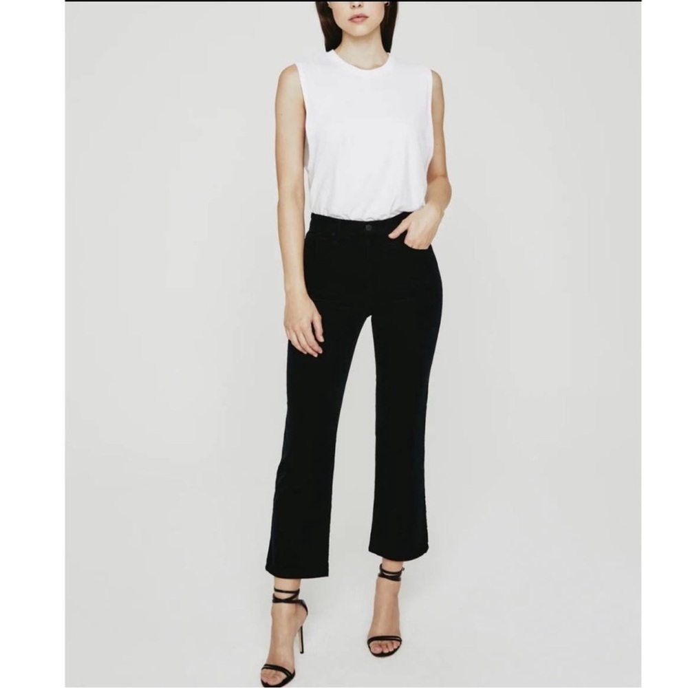 AG Adriano Goldschmied Rhett High Waisted Corduroy Pants In Black Size 25R